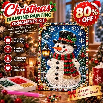 Limited-Time Offer | Christmas DIY Diamond Painting Kit – Sparkling Hanging Decor, Holiday Gift & Family Craft Activity